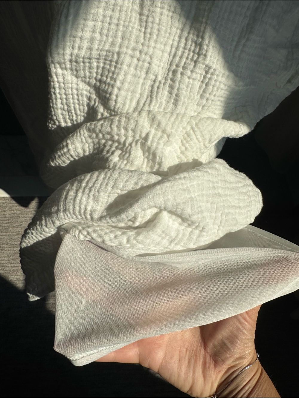 White Textured Ruffle-Hem Dress - Picture 2 of 4